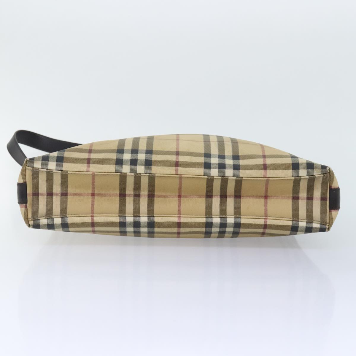 BURBERRY Nova Check Shoulder Bag Coated Canvas Beige Auth 90528