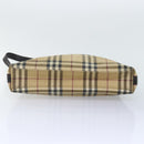 BURBERRY Nova Check Shoulder Bag Coated Canvas Beige Auth 90528-5