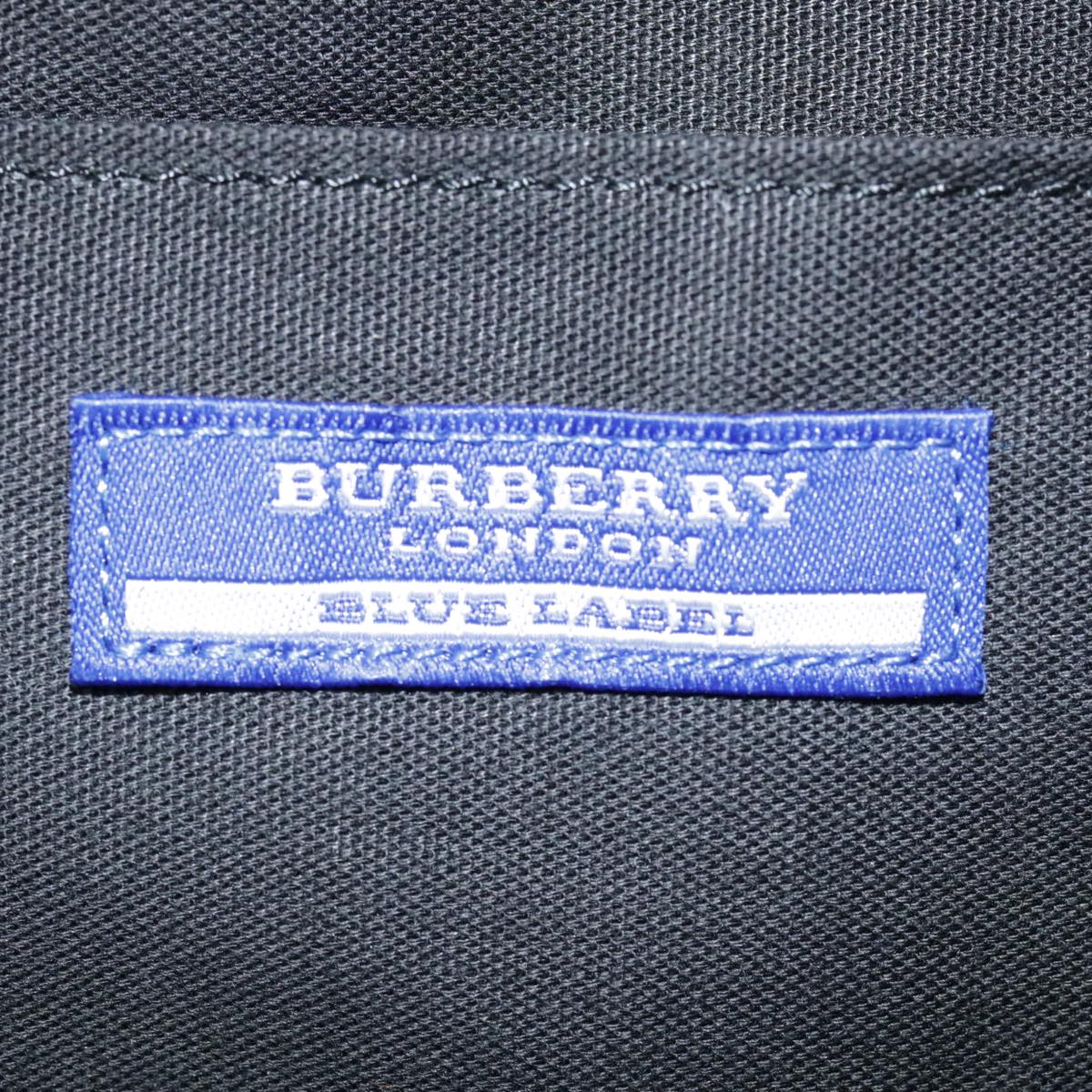 BURBERRY Nova Check Blue Label Hand Bag Nylon 2way Black Auth 90539