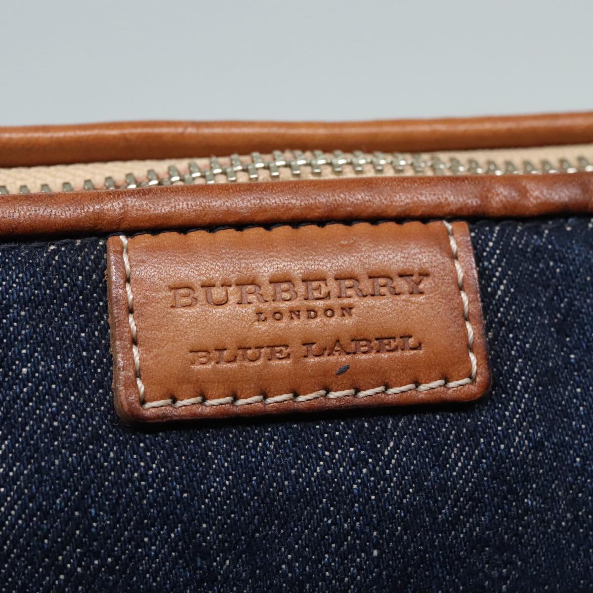 BURBERRY Blue Label Shoulder Bag Denim Navy Auth 90548