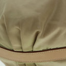 PRADA Shoulder Bag Nylon Leather Beige Silver Auth 90608-14