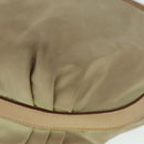 PRADA Shoulder Bag Nylon Leather Beige Silver Auth 90608-15