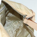 PRADA Shoulder Bag Nylon Leather Beige Silver Auth 90608-18