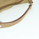 PRADA Shoulder Bag Nylon Leather Beige Silver Auth 90608-7