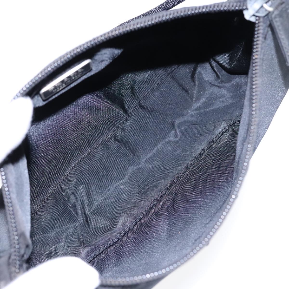 PRADA Accessory Pouch Nylon Black Silver Auth 90630