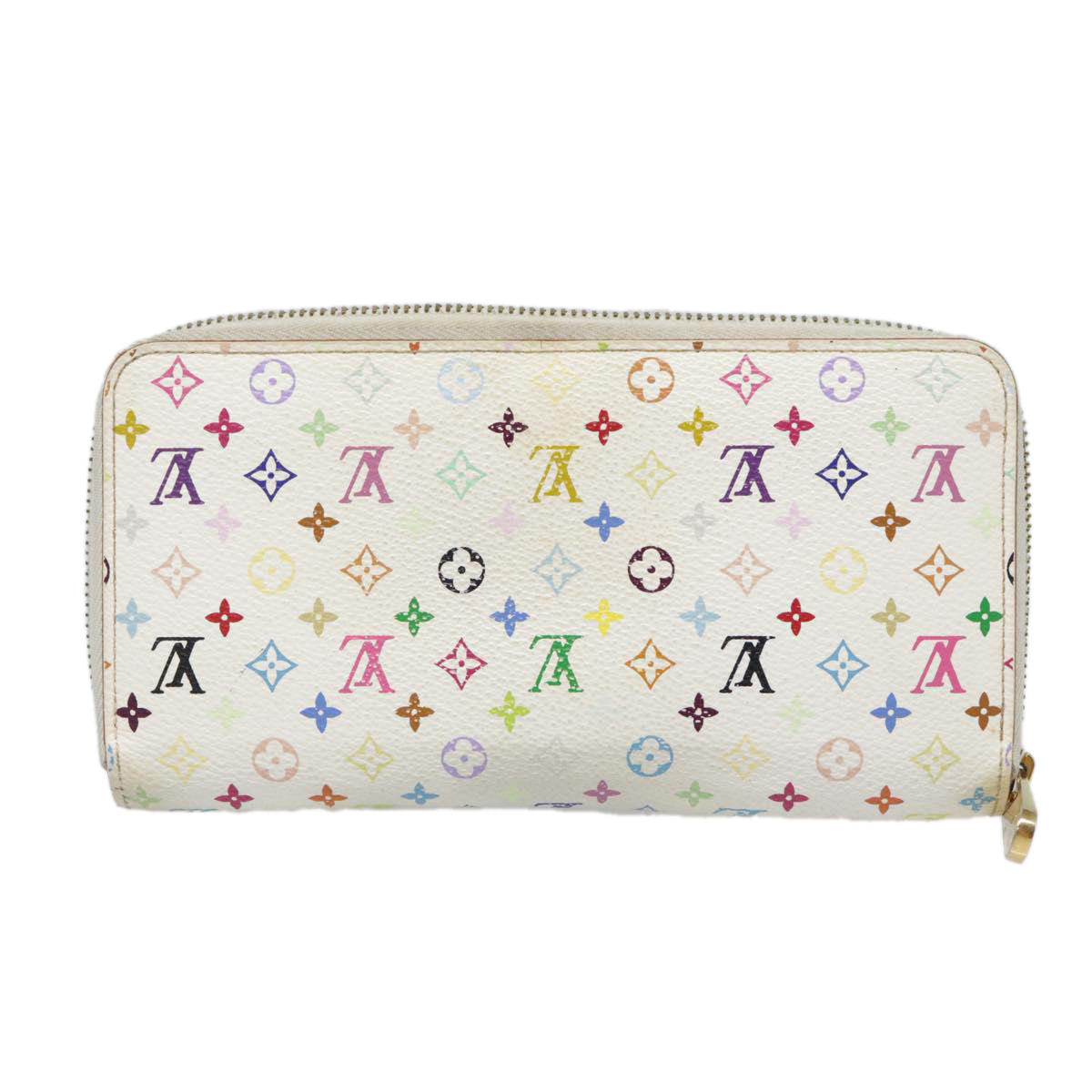 LOUIS VUITTON Monogram Multicolor Zippy Wallet White M60241 LV Auth 90678 - 0