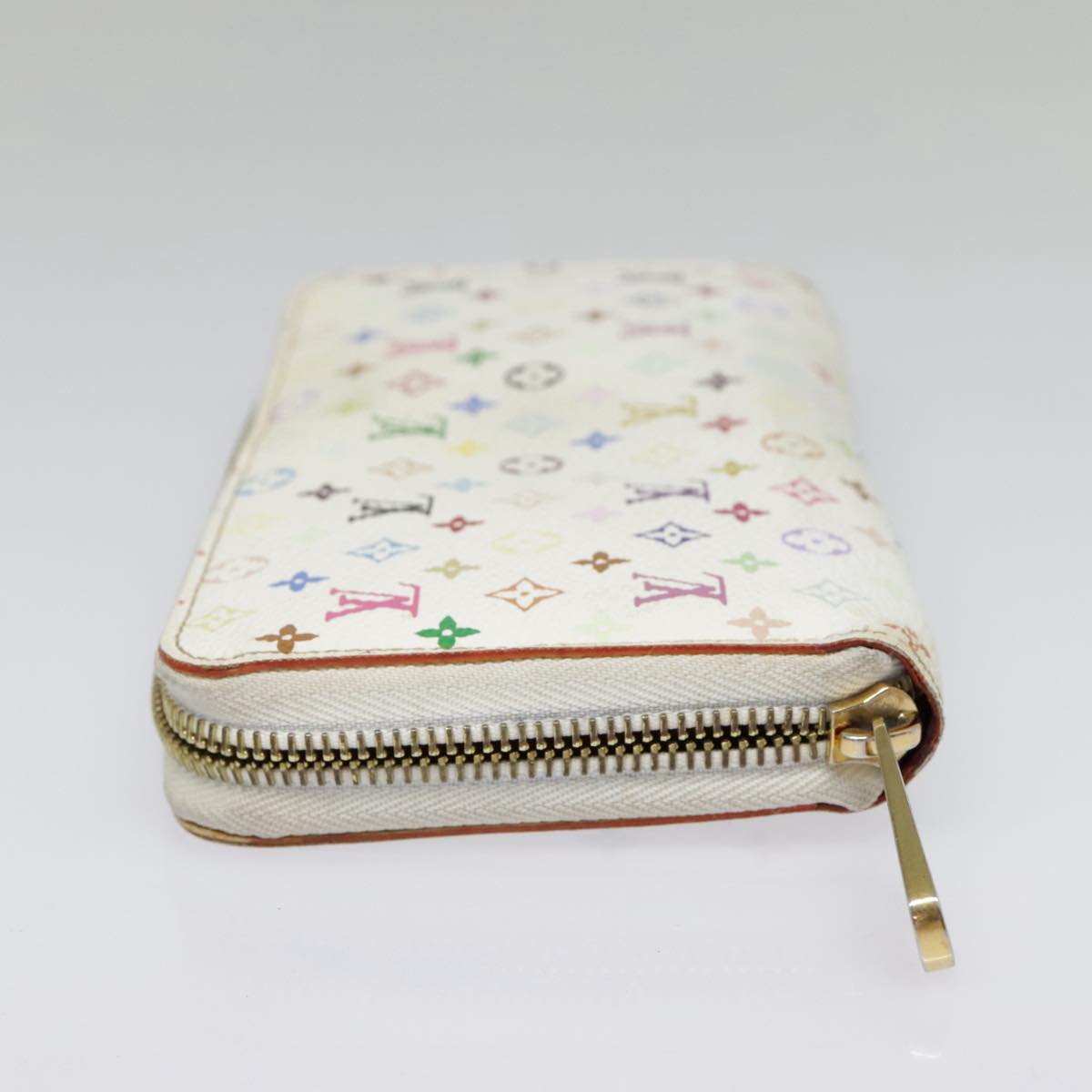 LOUIS VUITTON Monogram Multicolor Zippy Wallet White M60241 LV Auth 90678