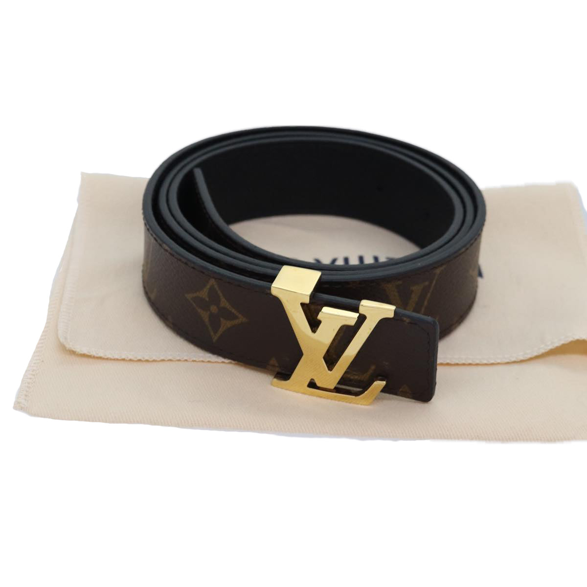 LOUIS VUITTON Monogram Ceinture LV Initials Belt 41.7"" M0565 LV Auth 90695