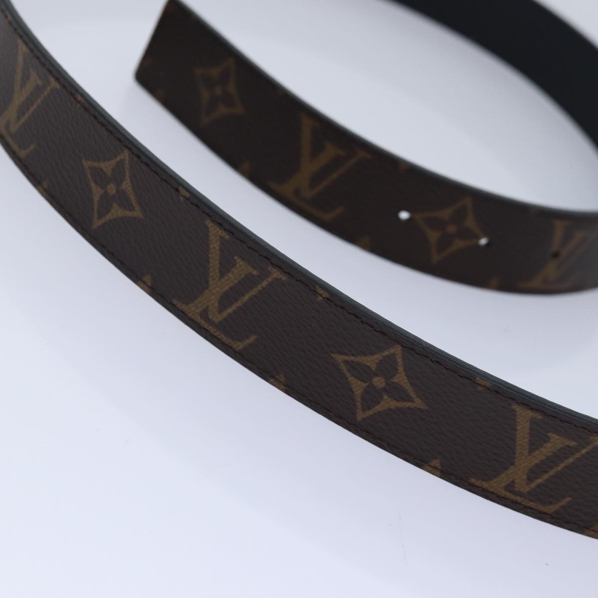 LOUIS VUITTON Monogram Ceinture LV Initials Belt 41.7"" M0565 LV Auth 90695