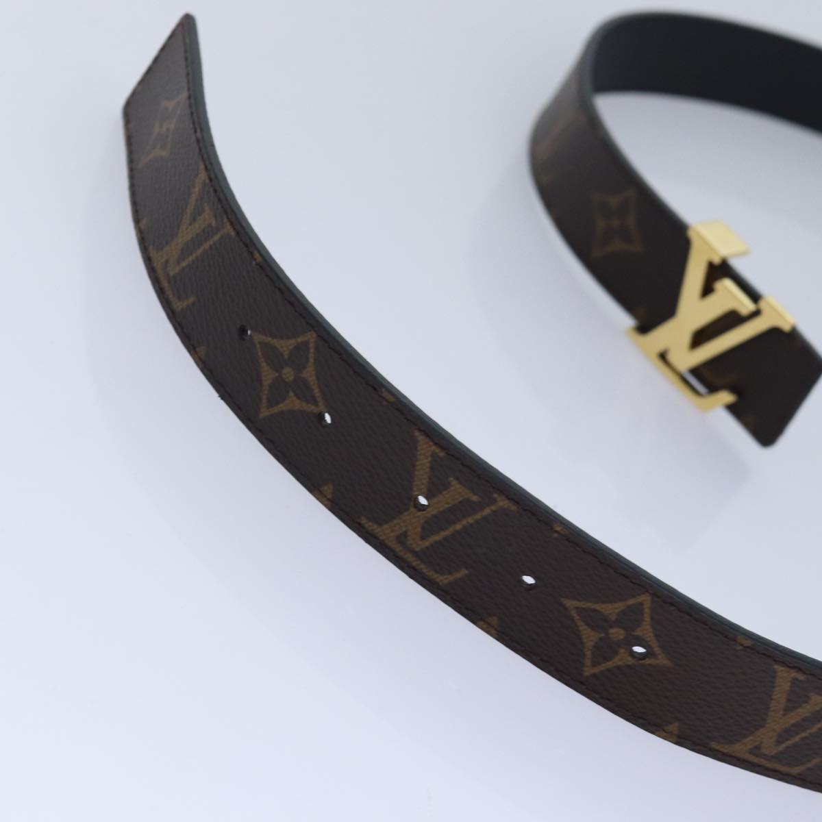 LOUIS VUITTON Monogram Ceinture LV Initials Belt 41.7"" M0565 LV Auth 90695