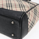 BURBERRY Nova Check Hand Bag Canvas Beige Black Auth 90729-15
