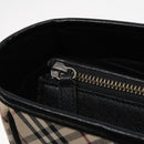BURBERRY Nova Check Hand Bag Canvas Beige Black Auth 90729-10