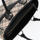 BURBERRY Nova Check Hand Bag Canvas Beige Black Auth 90729-6
