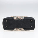 BURBERRY Nova Check Hand Bag Canvas Beige Black Auth 90729-5
