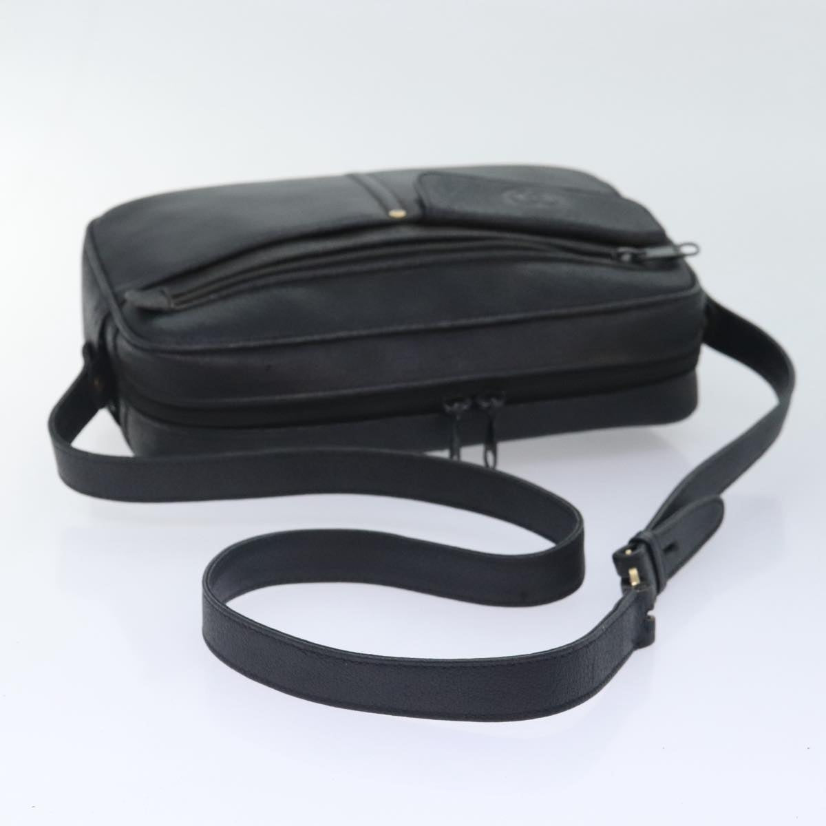 GUCCI Shoulder Bag Leather Black Auth 90731