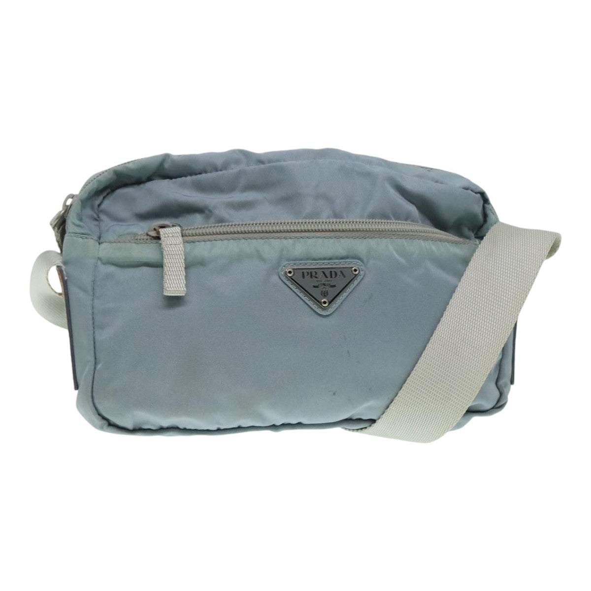 PRADA Shoulder Bag Nylon Light Blue Auth 90732