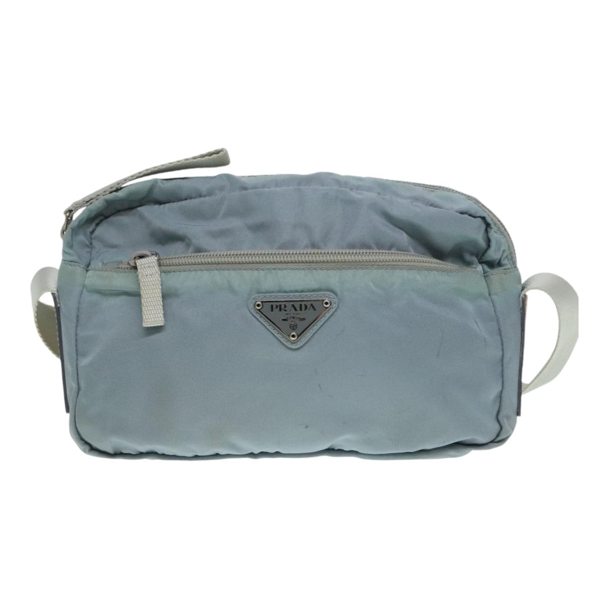 PRADA Shoulder Bag Nylon Light Blue Auth 90732