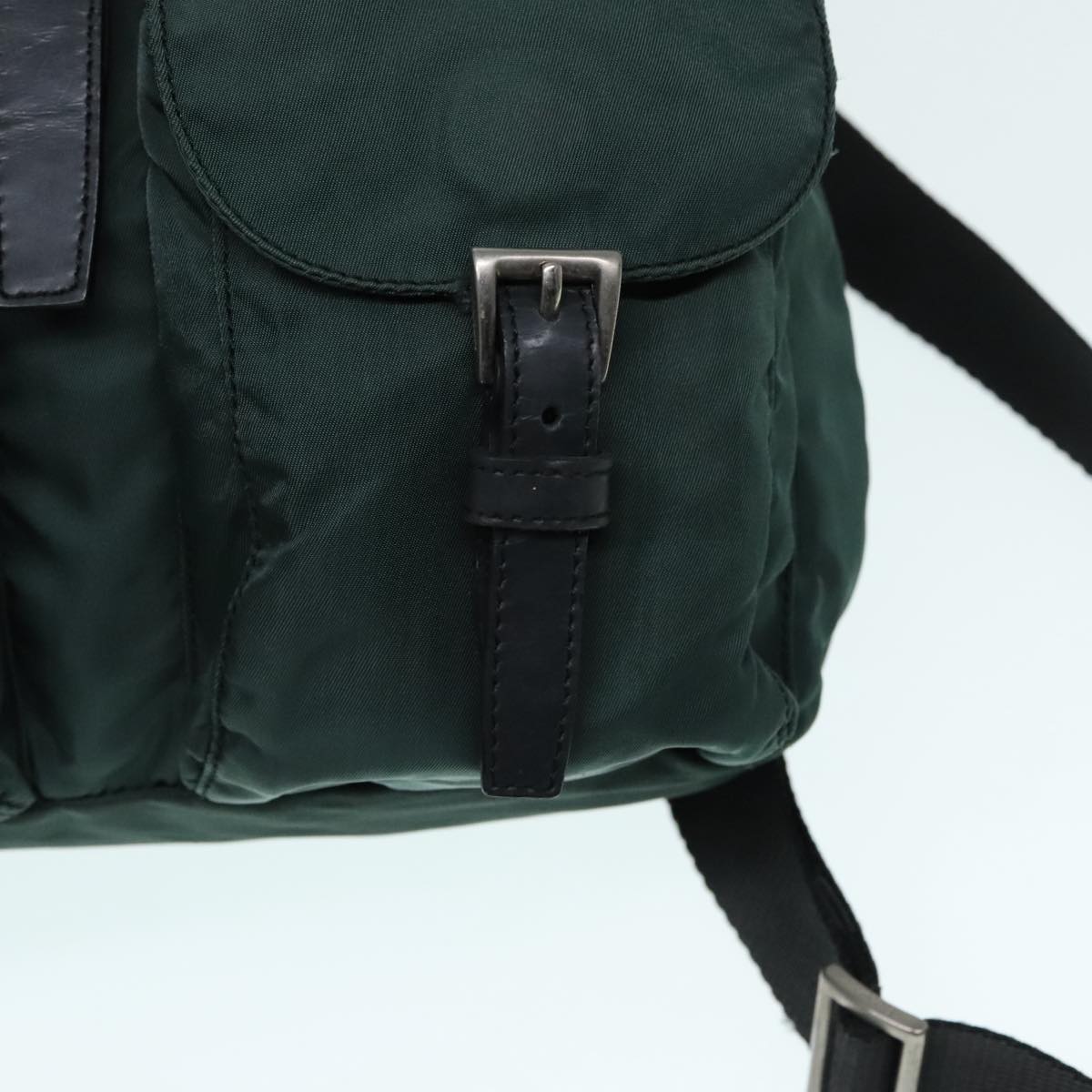 PRADA Backpack Nylon Green Auth 90749