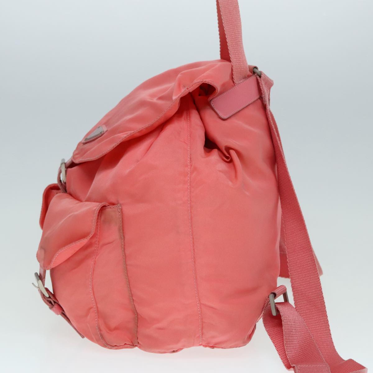 PRADA Backpack Nylon Pink Silver Auth 90750