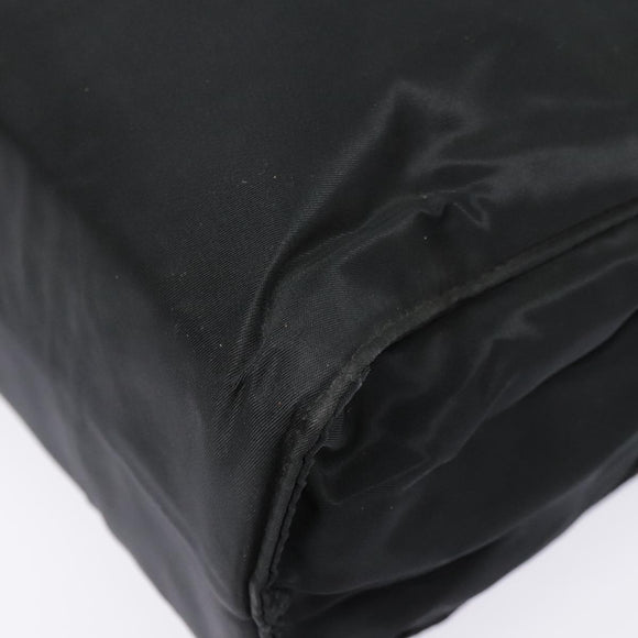 PRADA Hand Bag Nylon Black Gold Auth 90752