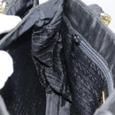 PRADA Hand Bag Nylon Black Gold Auth 90752-20