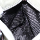 PRADA Hand Bag Canvas Khaki Silver Auth 90754-18