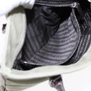 PRADA Hand Bag Canvas Khaki Silver Auth 90754-20