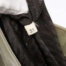 PRADA Hand Bag Canvas Khaki Silver Auth 90754-12