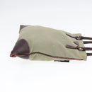 PRADA Hand Bag Canvas Khaki Silver Auth 90754-4