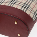 BURBERRY Nova Check Shoulder Bag Canvas Beige Red Auth 90761-14