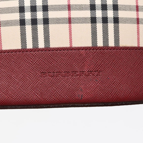 BURBERRY Nova Check Umhängetasche Canvas Beige Rot Original 90761