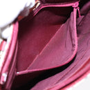 BURBERRY Nova Check Shoulder Bag Canvas Beige Red Auth 90761-20