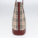 BURBERRY Nova Check Shoulder Bag Canvas Beige Red Auth 90761-3