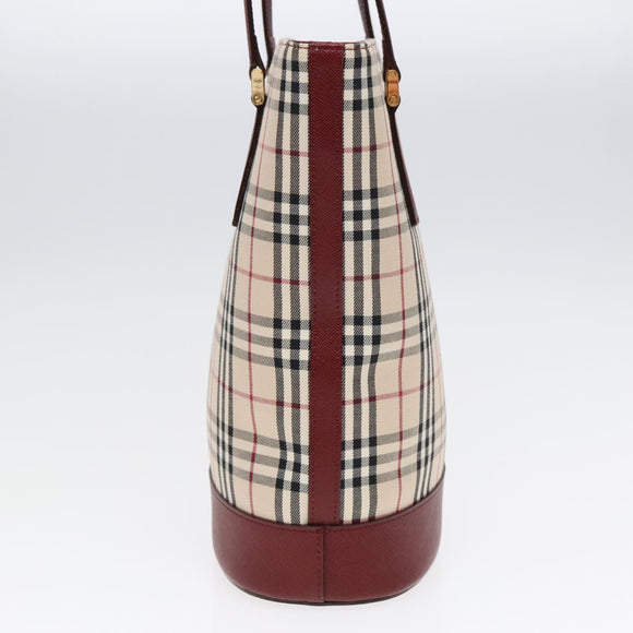 BURBERRY Nova Check Umhängetasche Canvas Beige Rot Original 90761