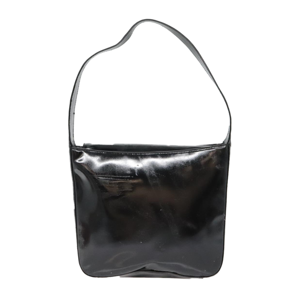 GUCCI Shoulder Bag Patent leather Black Silver 000 1186 0506 Auth 90777