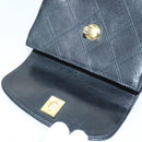 CHANEL Bicolore Chain Waist bag Leather Black Gold CC Auth 90785M-10