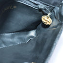 CHANEL Bicolore Chain Waist bag Leather Black Gold CC Auth 90785M-21