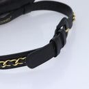 CHANEL Bicolore Chain Waist bag Leather Black Gold CC Auth 90785AM-7