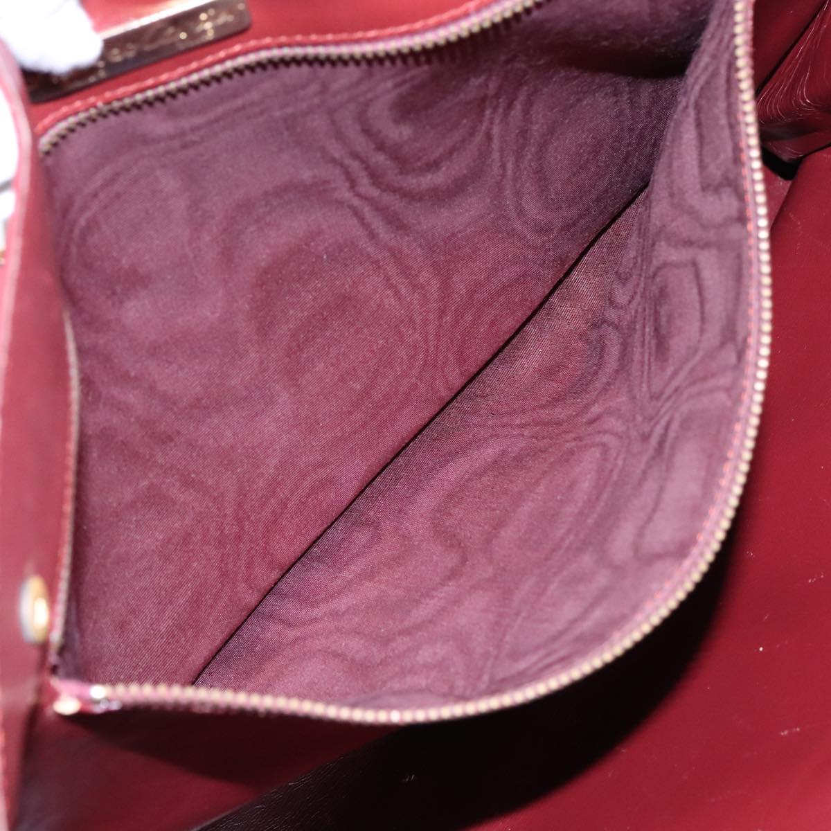 CARTIER Tote Bag Leather Bordeaux Auth 90789