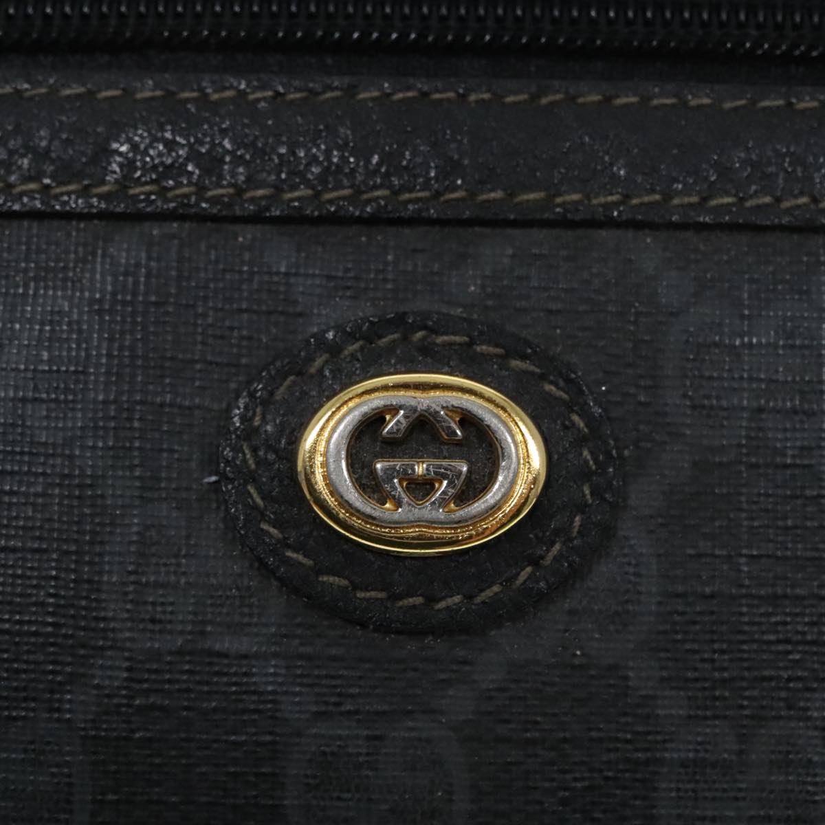 GUCCI GG Canvas Clutch Bag PVC Black Auth 90791