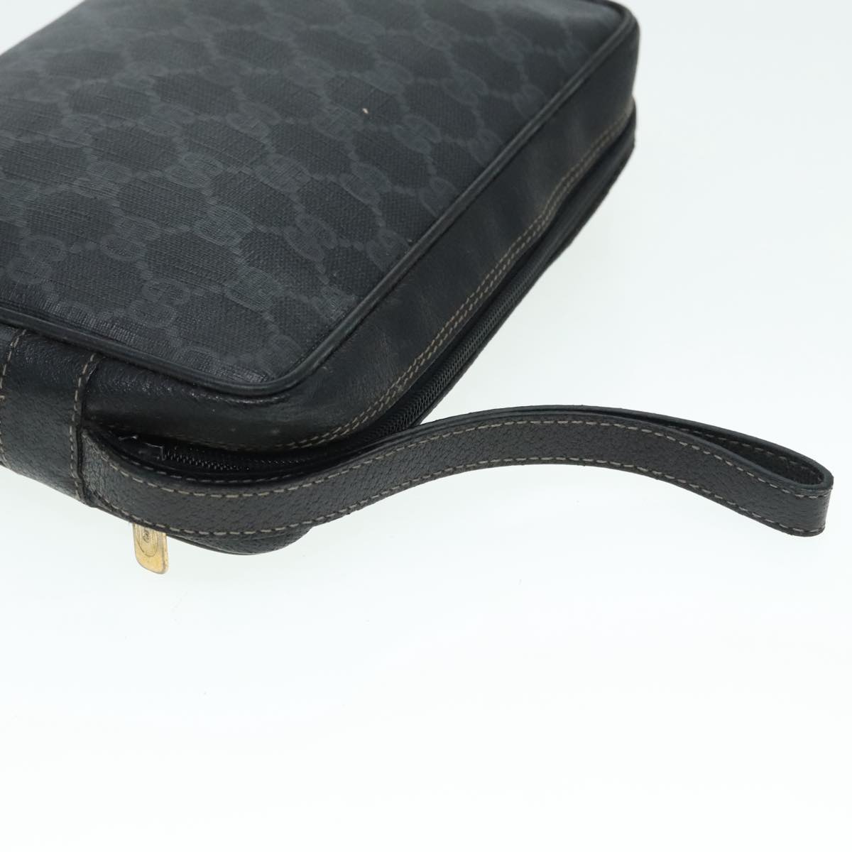 GUCCI GG Canvas Clutch Bag PVC Black Auth 90791