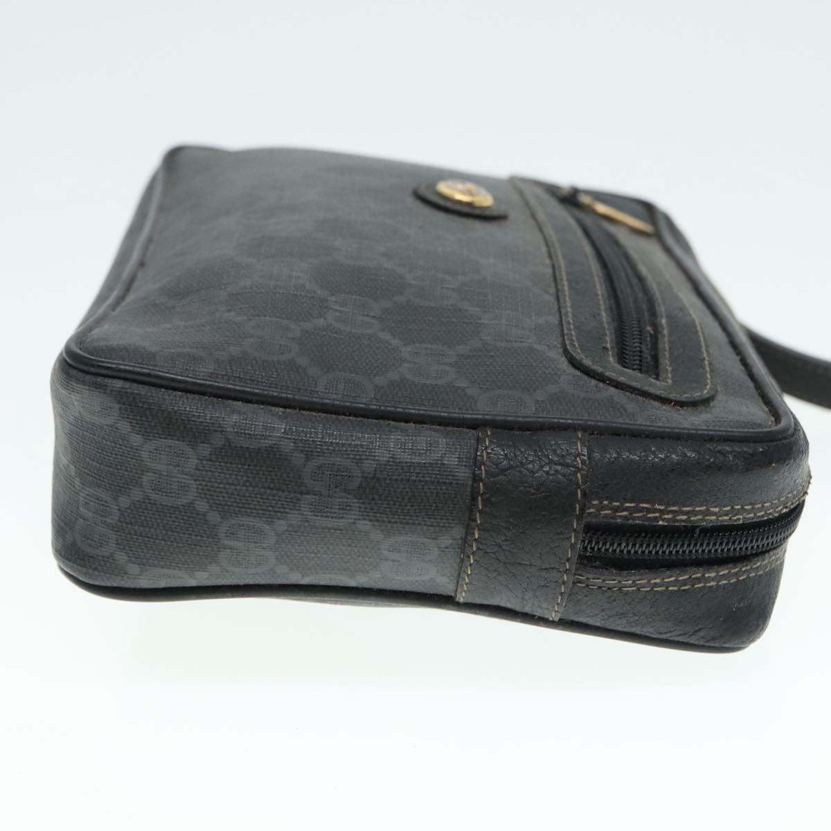 GUCCI GG Canvas Clutch Bag PVC Black Auth 90791