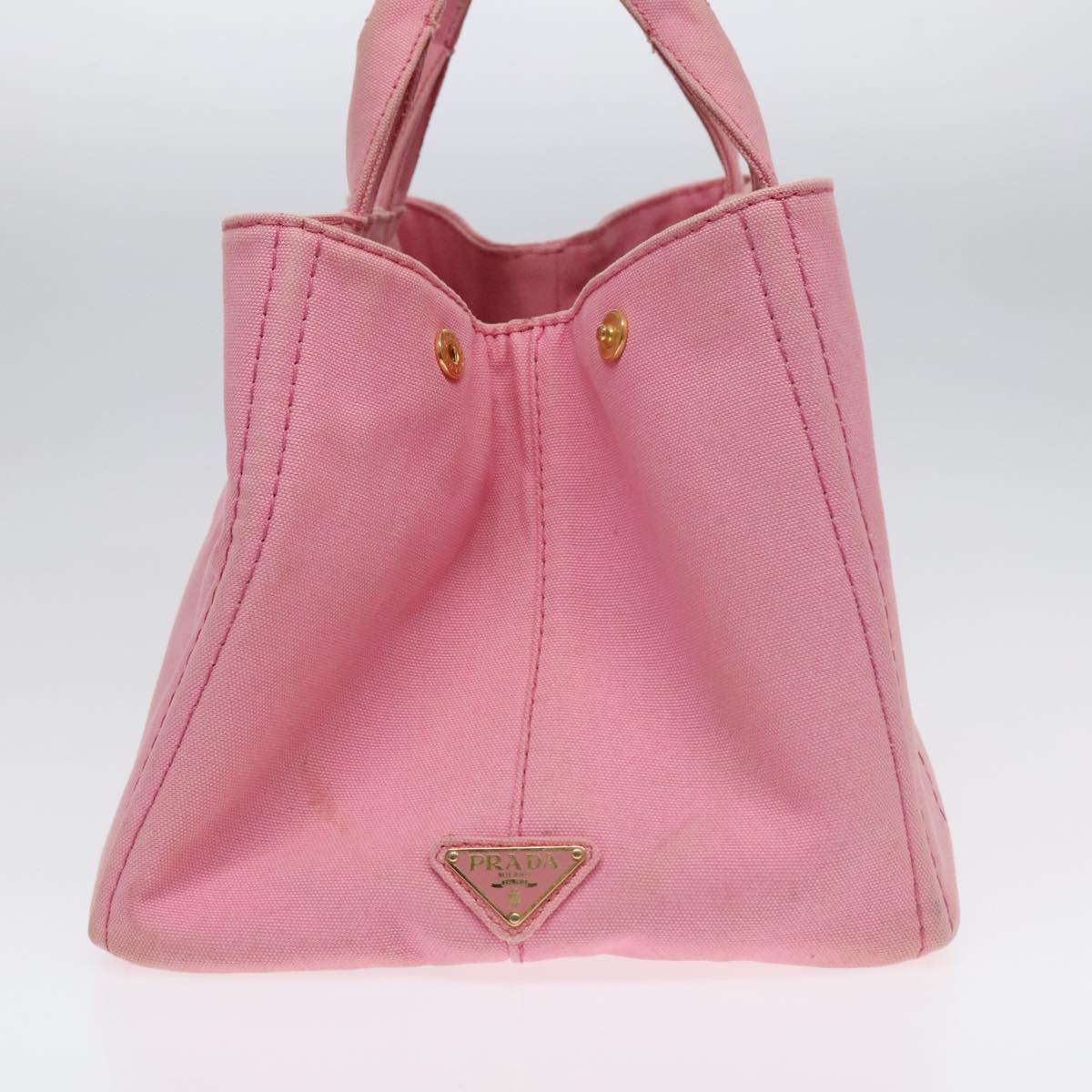 PRADA Canapa GM Tote Bag Denim Pink Gold Auth 90815