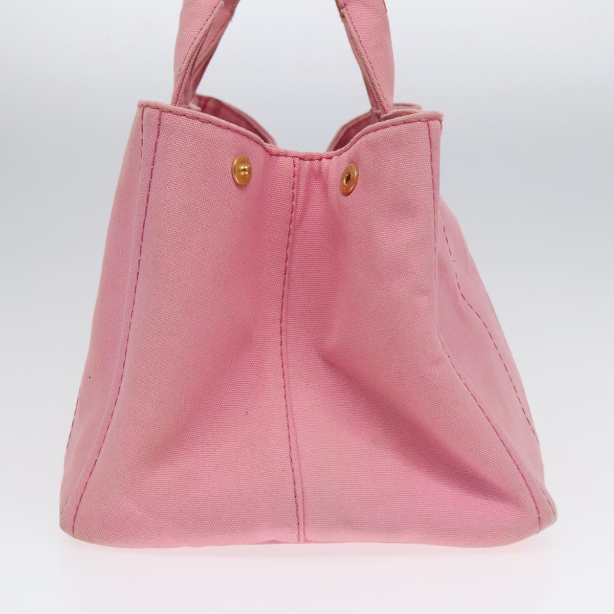 PRADA Canapa GM Tote Bag Denim Pink Gold Auth 90815