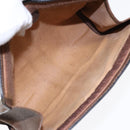 GUCCI GG Canvas Web Sherry Line Clutch Bag PVC Leather Beige Green Auth 90836-10