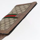 GUCCI GG Canvas Web Sherry Line Clutch Bag PVC Leather Beige Green Auth 90836-5