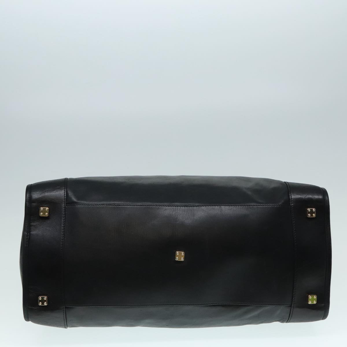 LOEWE anagram Boston Bag Leather Black Auth 90847