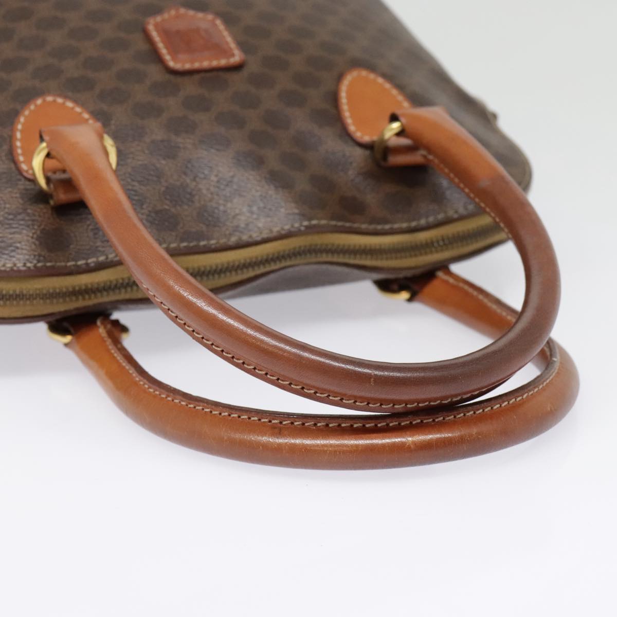 CELINE Macadam Canvas Hand Bag PVC Brown Auth 90856