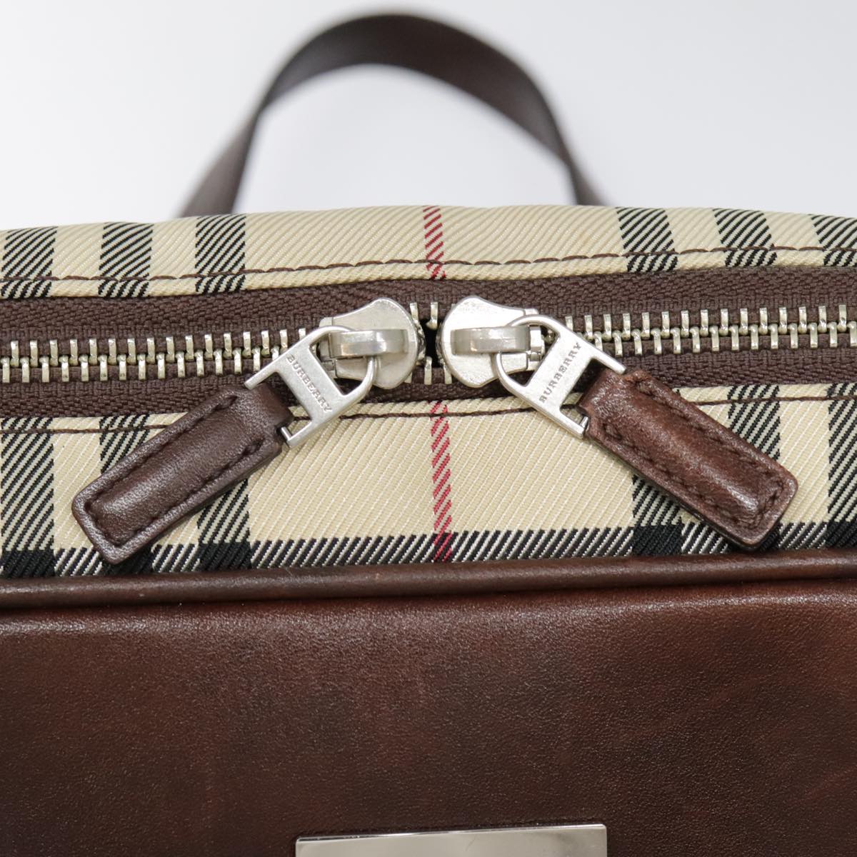 BURBERRY Nova Check Shoulder Bag Canvas Beige Auth 90861