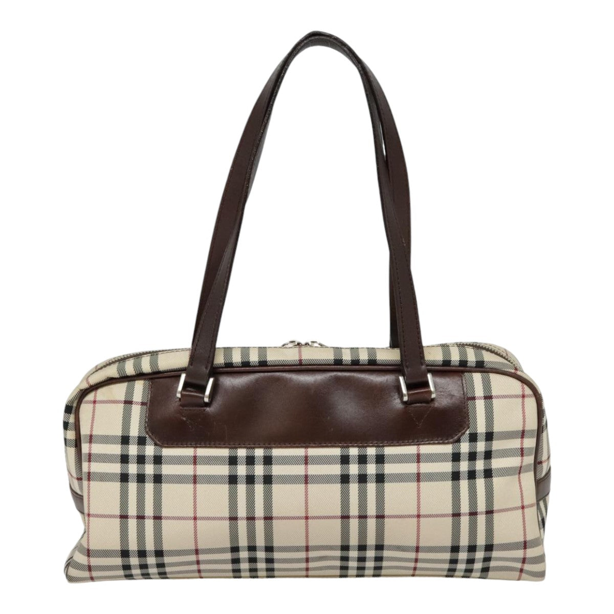 BURBERRY Nova Check Shoulder Bag Canvas Beige Auth 90861 - 0